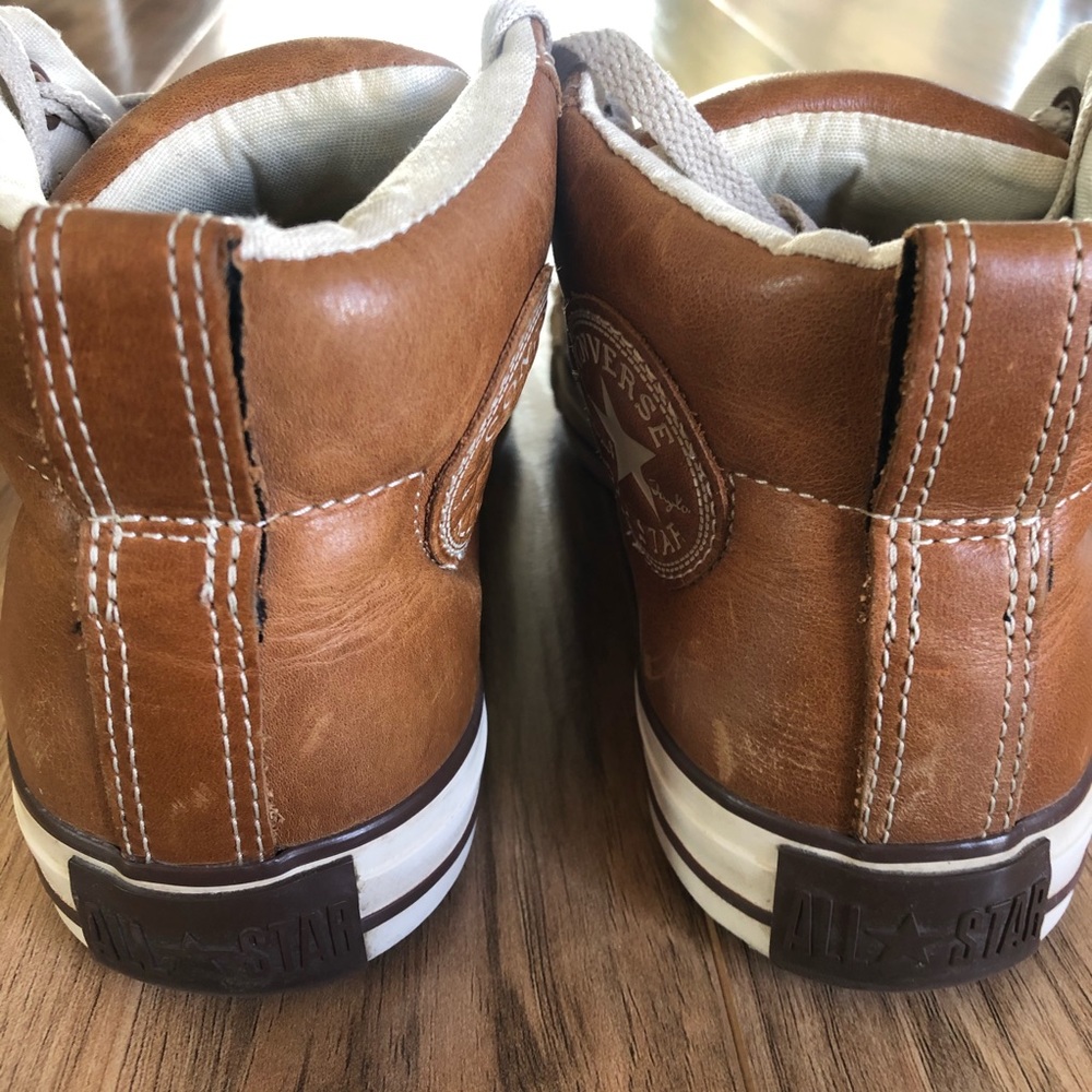 Leather Converse Hi-Tops (W9.5/M7.5) - Picture 5 of 9